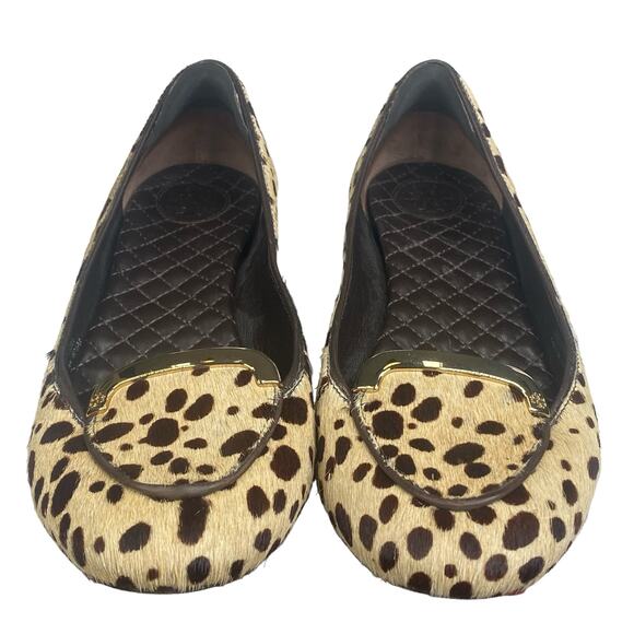 Tory Burch Women’s Jessa Cheetah Calf Hair Slii On Flats Size US 8.5 - Picture 7 of 11